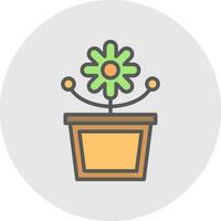 Flower Pot Vector Icon Design