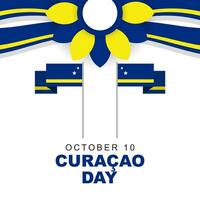 Curacao day is celebrated every year on 10 october, design with curacao flag. Vector illustration