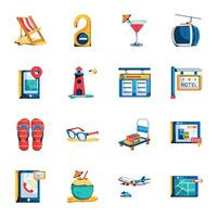 Collection of Camping Flat Icons vector