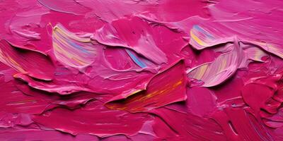 generativo ai, de cerca de pasta resumen áspero Viva magenta color Arte pintura textura foto