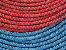 close up blue and red ropes photo