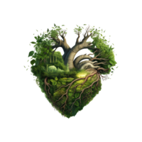 heart shape tree ai generative png