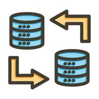 Data Transfer Vector Thick Line Filled Colors Icon For Personal And Commercial Use.