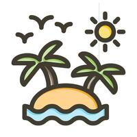 Island Vector Thick Line Filled Colors Icon For Personal And Commercial Use.