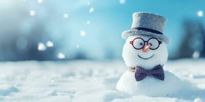 AI Generated. AI Generative. Winter snowball snowflakes snow man snowman christmas new year xmas background mock up. Graphic Art photo