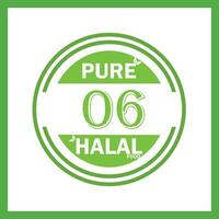 design with halal leaf design  06 vector