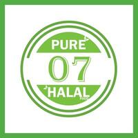 design with halal leaf design  07 vector