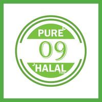 design with halal leaf design  09 vector