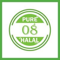 design with halal leaf design  08 vector