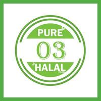 design with halal leaf design  03 vector