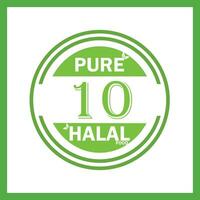 design with halal leaf design  10 vector