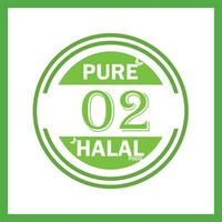 design with halal leaf design 02 vector
