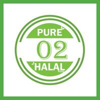 design with halal leaf design 02 vector