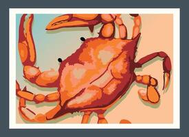 crab painting designs, crab illustrations, wall decorations. home decoration painting. vector