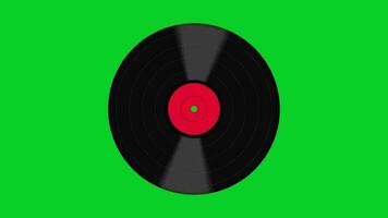 une phonographe record la musique icône tournant sur vert Contexte video