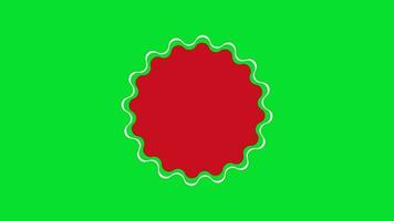 Sale Discount Sticker Wavy Circle Shape on Green Background video