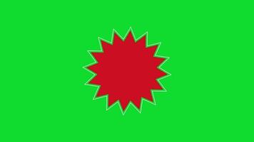 uitverkoop korting sticker ster vorm Aan groen achtergrond video