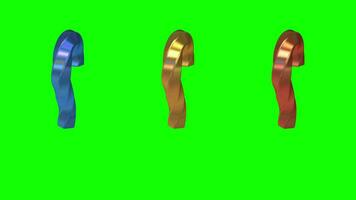 3D Question Mark Cool Animation, Green Screen, Luma Matte Selection, 3D Rendering video