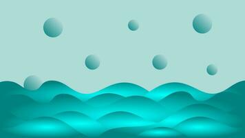 Background with waves and bubbles on it vector