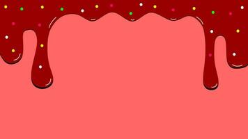 Melting chocolate and strawberry ice cream background with sprinkles . Melting chocolate background with copy space area vector
