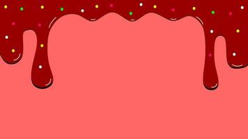 Melting chocolate and strawberry ice cream background with sprinkles . Melting chocolate background with copy space area vector