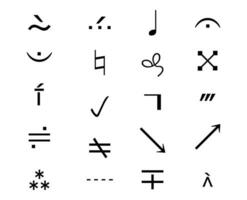 vector mano dibujado y escrito elementos para señales simbolos inspiración por esotérico, místico, oculto temas