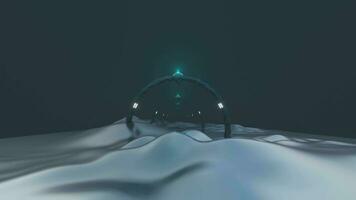 Abstract dark sci fi landscape seamless loop, 4k 3d animation background video