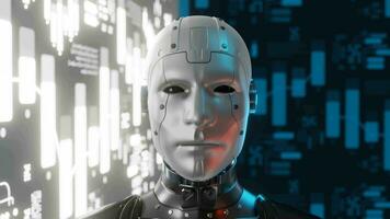 artificial inteligencia ai tecnología robot máquina aprendiendo, 3d representación video