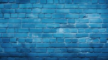 Blue brick wall backdrop with ample copy space for your creative projects photo