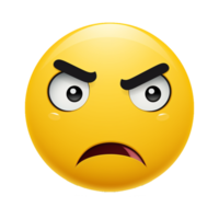 emoji en colère visage Android émoticône ai génératif png