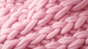 Generative AI, knitted pink sweater texture closeup, magenta or light pink abstract background photo
