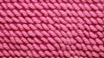 Generative AI, knitted pink sweater texture closeup, magenta or light pink abstract background photo