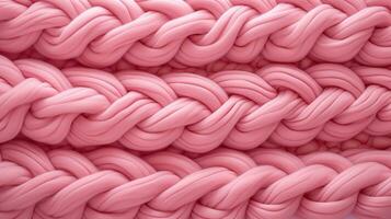 Generative AI, knitted pink sweater texture closeup, magenta or light pink abstract background photo