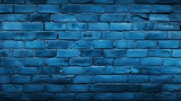 Blue brick wall backdrop with ample copy space for your creative projects photo