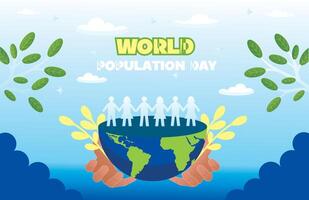 population illustration design, world population day poster, population growth banner vector