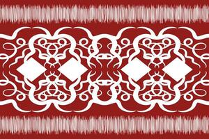 Ethnic Ikat fabric pattern geometric style.African Ikat embroidery Ethnic oriental pattern red background. Abstract,vector,illustration.Texture,clothing,frame,decoration,carpet,motif. vector
