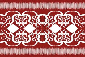 Ethnic Ikat fabric pattern geometric style.African Ikat embroidery Ethnic oriental pattern red background. Abstract,vector,illustration.Texture,clothing,frame,decoration,carpet,motif. vector