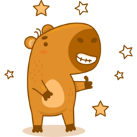 Cute smiling capybara png