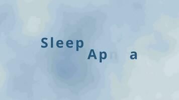 Sleep Apnea word cloud and sleep apnea tag cloud with terms of sleep disorder like breathing rate malfunction or oxygen undersupply due to snoring or obstructive or central sleep apnea therapy by cpap video