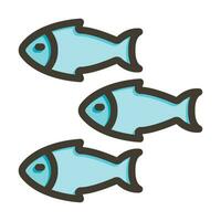 Fishes Vector Thick Line Filled Colors Icon For Personal And Commercial Use.