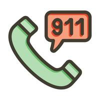 911 Call Vector Thick Line Filled Colors Icon For Personal And Commercial Use.