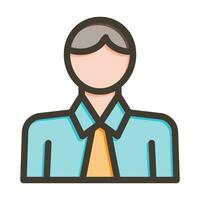 Office Worker Vector Thick Line Filled Colors Icon For Personal And Commercial Use.