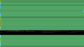 Damage TV screen display static lines noise grain error effect animation on green screen background video