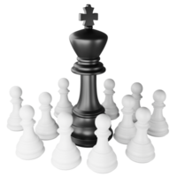 Leader and staff chess piece clipart flat design icon isolated on transparent background, 3D render chess and leadership concept png