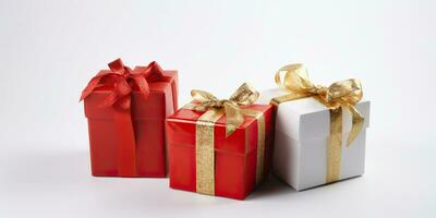 AI Generated. AI Generative. New Year xmas christmas gift present box. Romantic birthday celebration suprise color ribbon box. Graphic Art photo