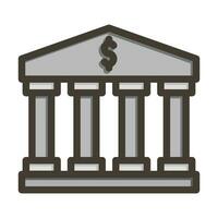 Bank Vector Thick Line Filled Colors Icon For Personal And Commercial Use.