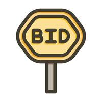 Bidding Vector Thick Line Filled Colors Icon For Personal And Commercial Use.