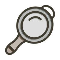 Frying Pan Vector Thick Line Filled Colors Icon For Personal And Commercial Use.