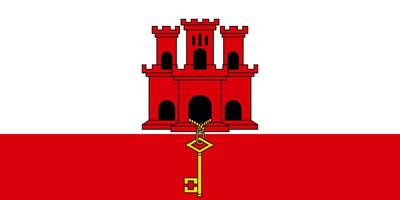 The official current flag of Gibraltar. State flag of Gibraltar. Illustration. photo