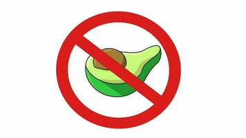 logo animazione è Proibito a partire dal mangiare avocado video